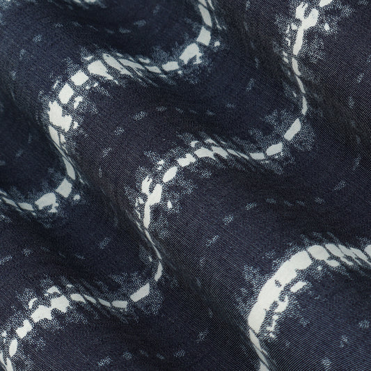 Blue Color Denim Print Fabric