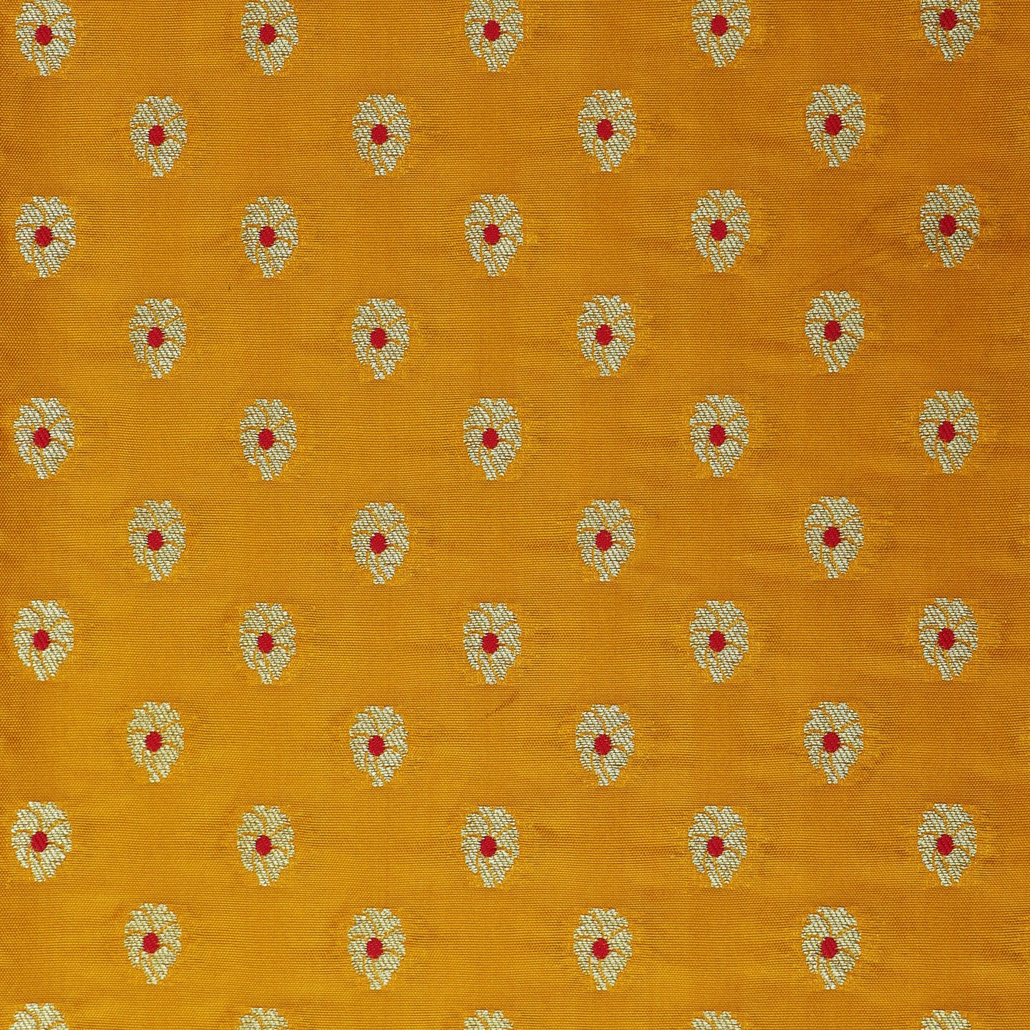 Yellow Color Katan Meena Booti Brocade Fabric