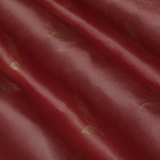 Peach Color Brocade Fabric