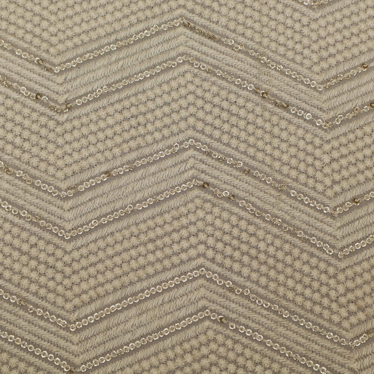 White Color Georgette  Embroidery Fabric