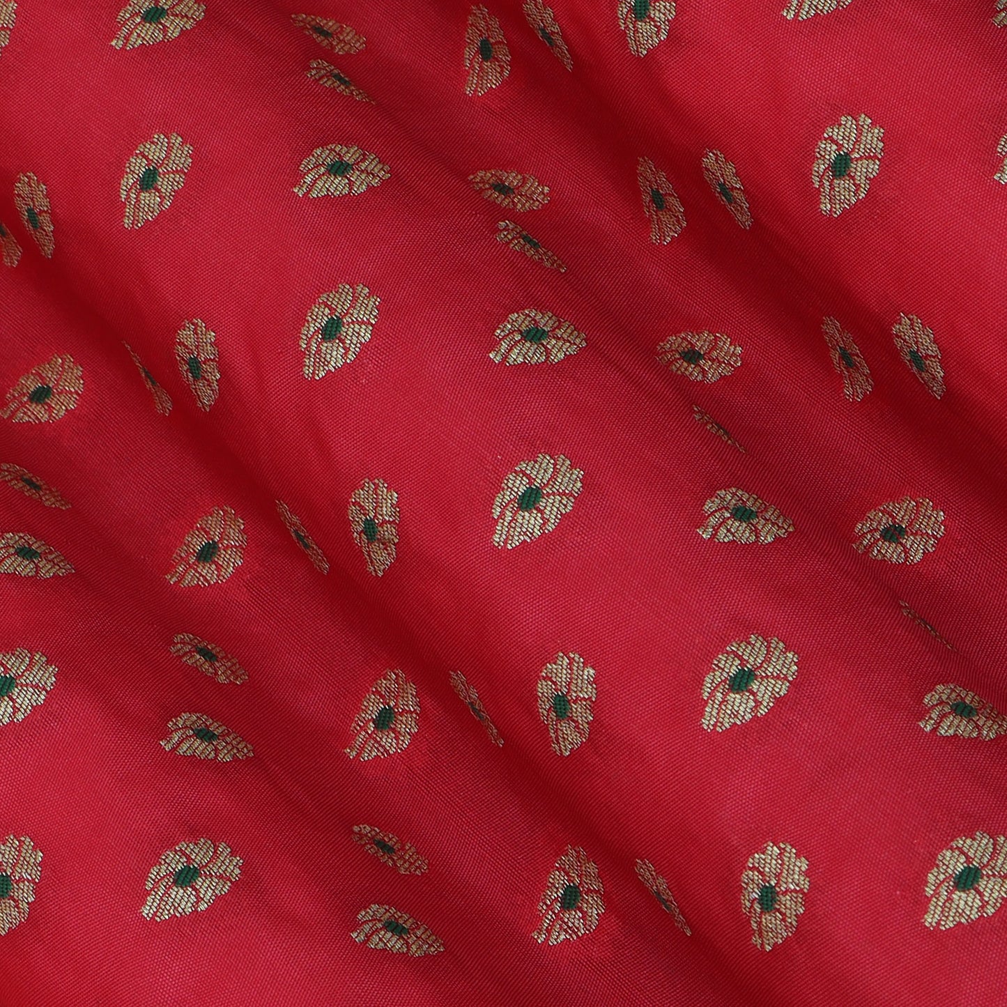 Gajri Color Katan Meena Brocade Fabric