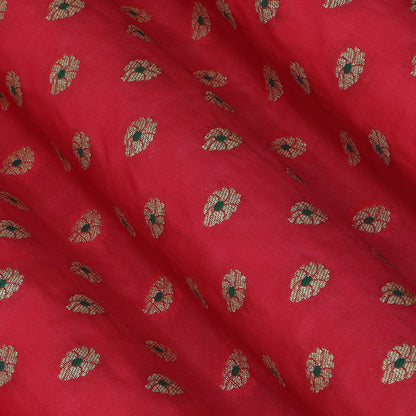 Gajri Color Katan Meena Brocade Fabric