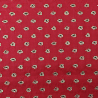 Gajri Color Katan Meena Brocade Fabric