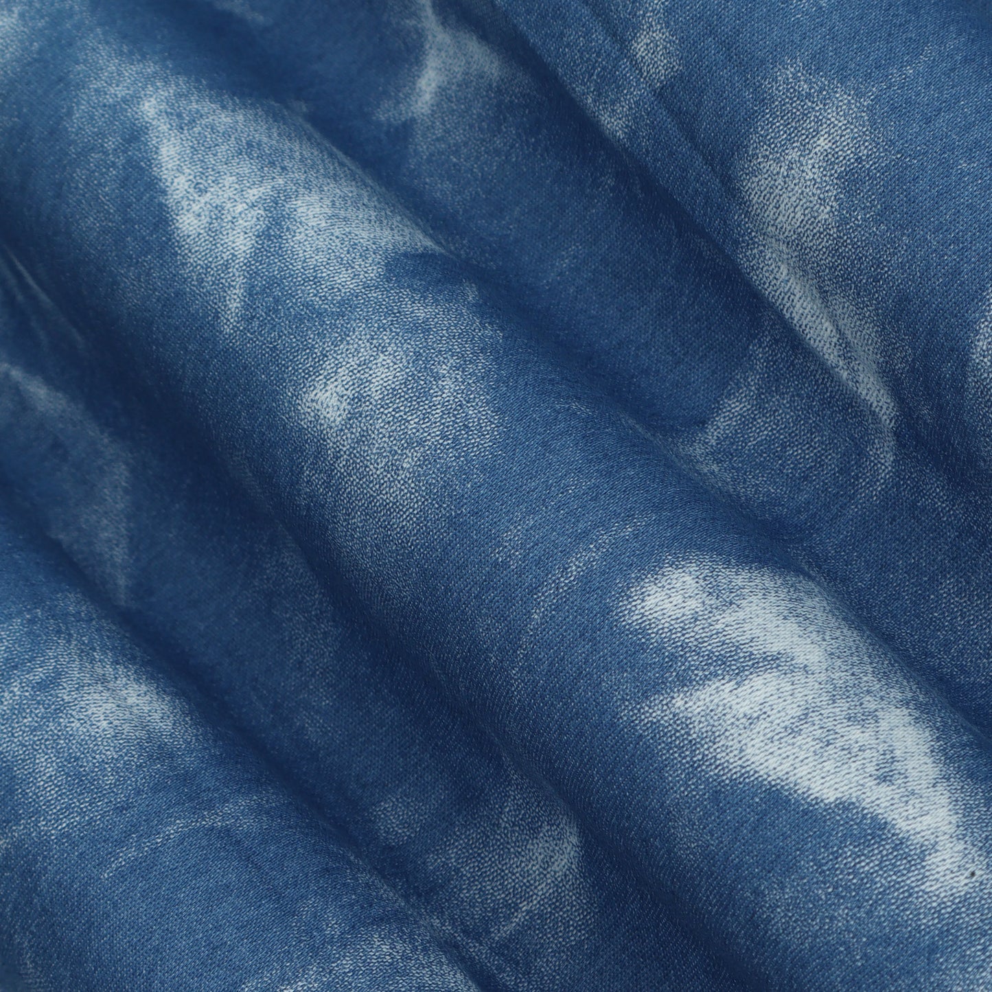 Blue Color Denim Shibori Print Fabric