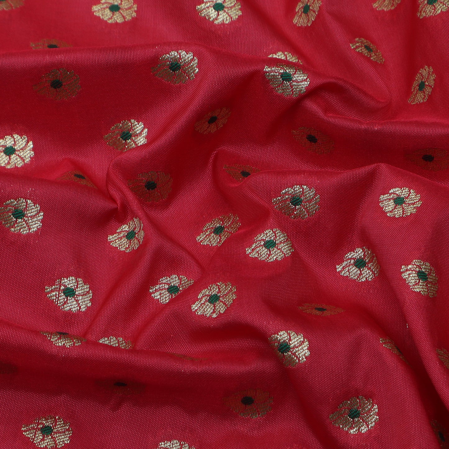 Gajri Color Katan Meena Brocade Fabric