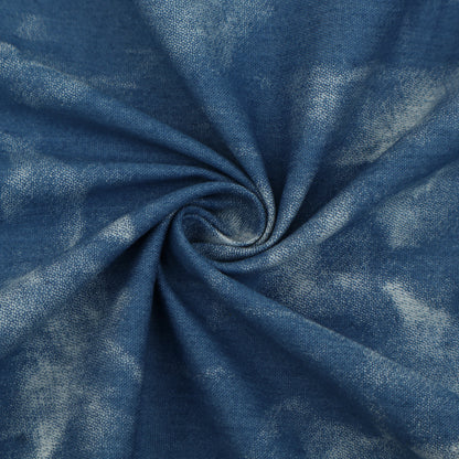 Blue Color Denim Shibori Print Fabric