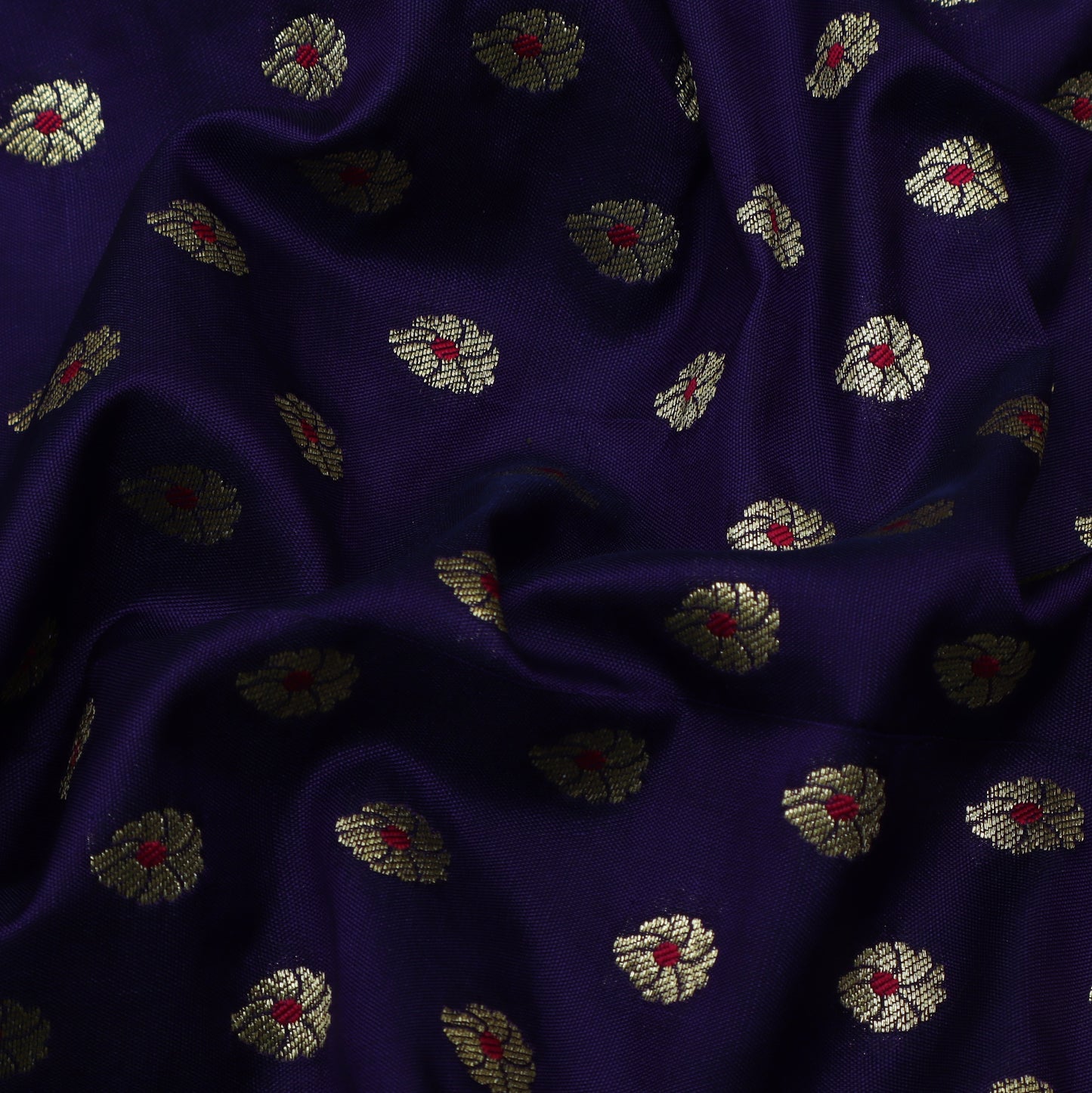 Purple Color Katan Meena Brocade Fabric