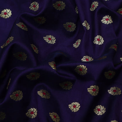 Purple Color Katan Meena Brocade Fabric