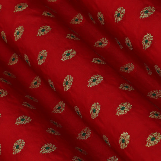 Maroon Color Katan Meena Brocade Fabric