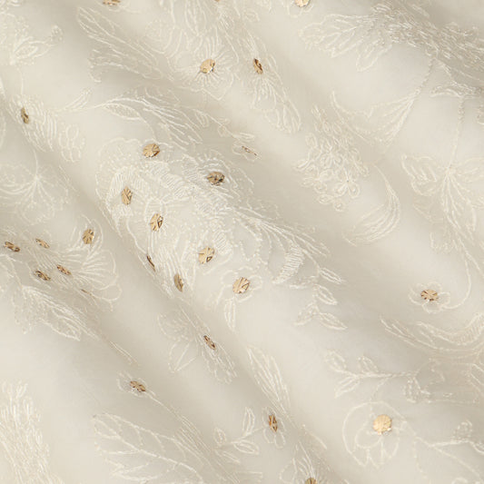 Pure Organza Embroidered Fabric