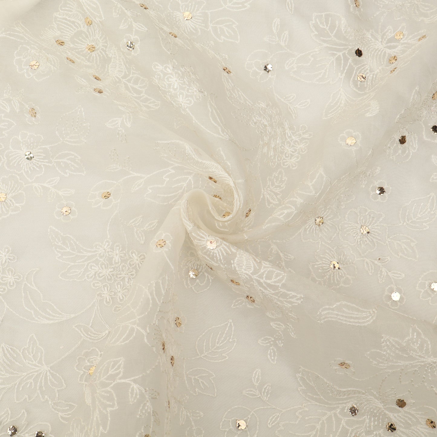 Pure Organza Embroidered Fabric