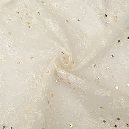 Pure Organza Embroidered Fabric