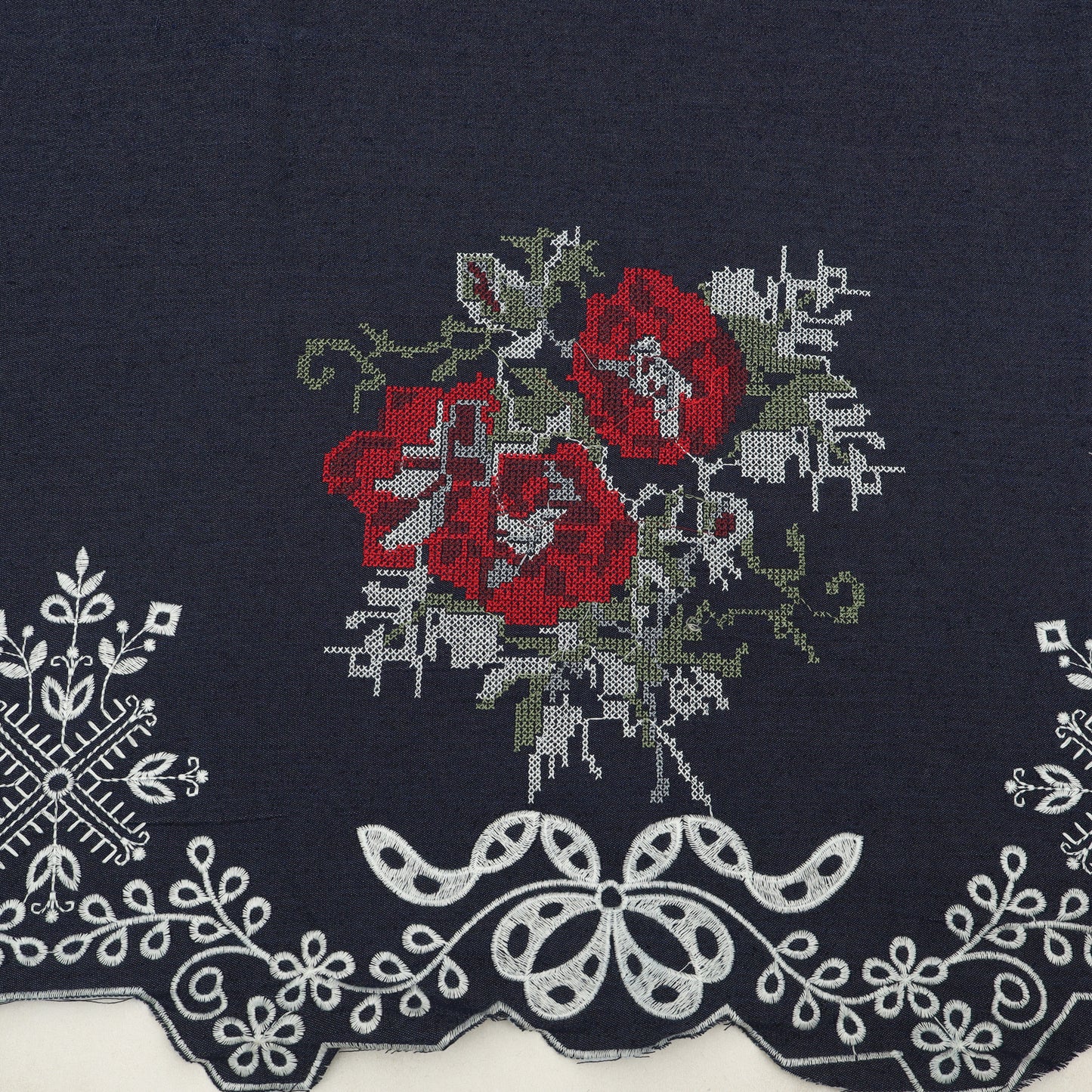 Denim Embroidery Fabric