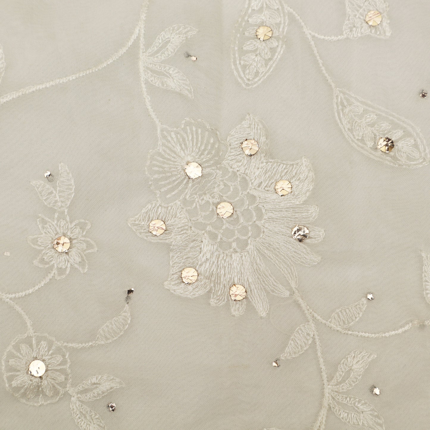 Pure Organza Embroidered Fabric