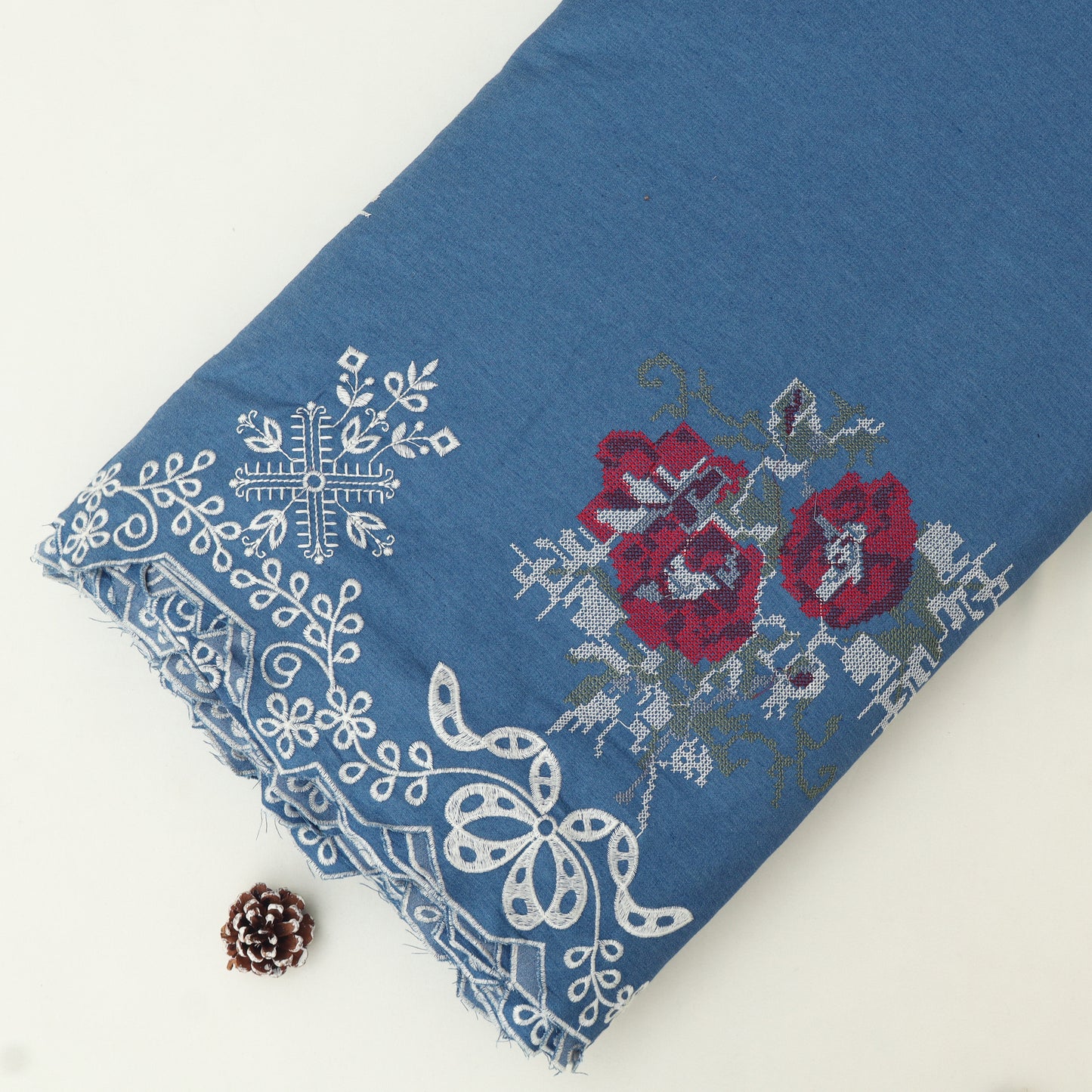 Denim Embroidery Fabric