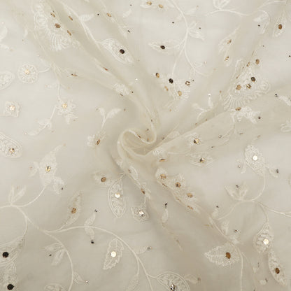Pure Organza Embroidered Fabric