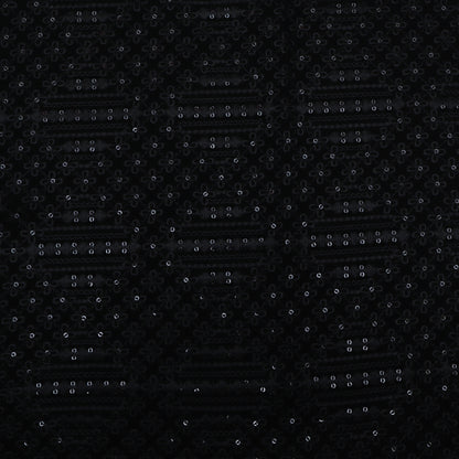 Black Color Banana Crepe Embroidery Fabric