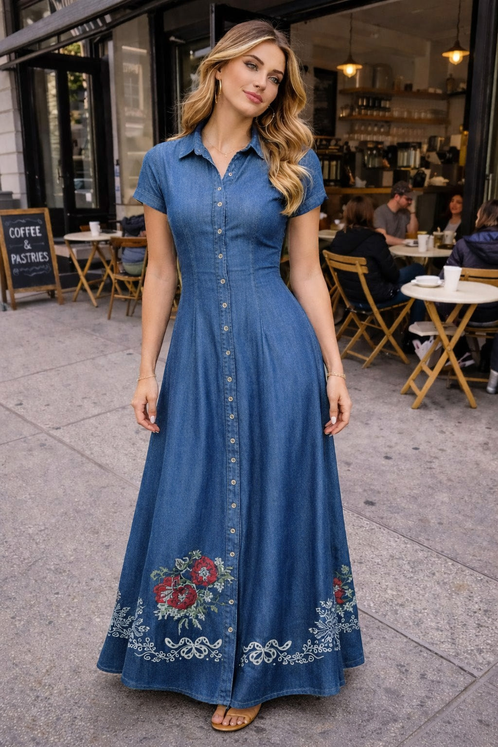 Denim Embroidery Fabric