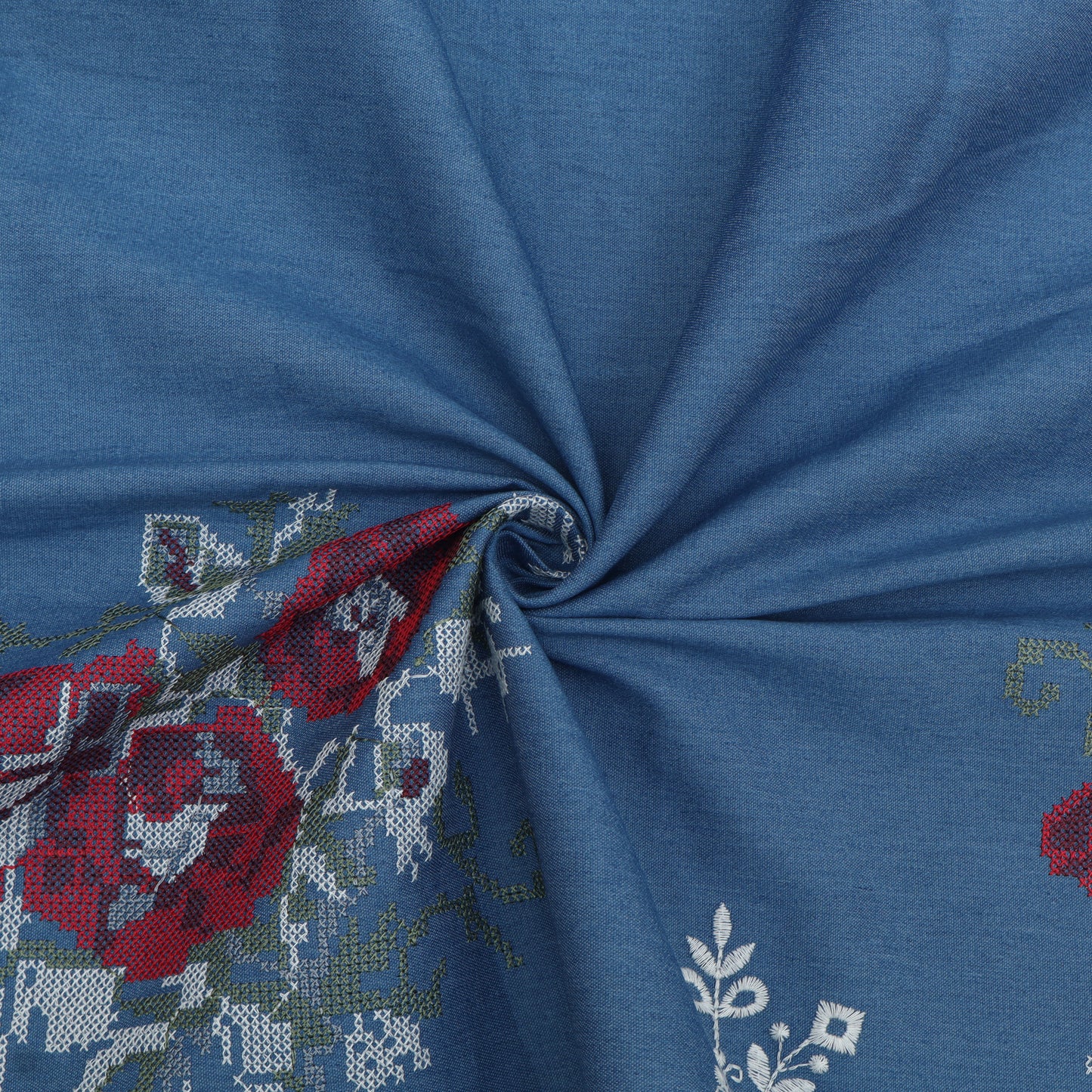 Denim Embroidery Fabric