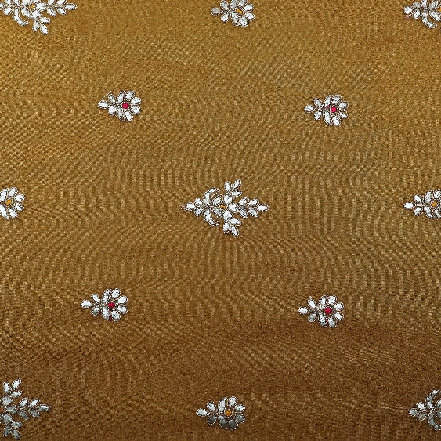 Mustard Color Tissue Boota Fabric