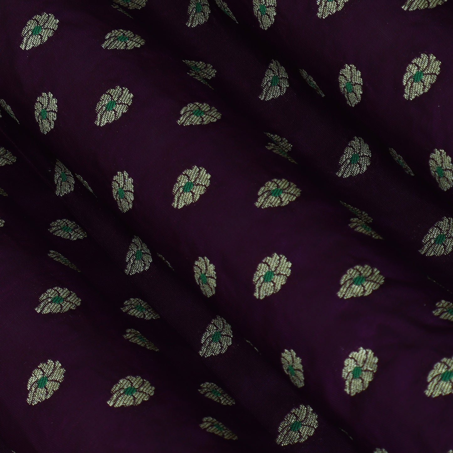 Purple Color Katan Meena Brocade Fabric