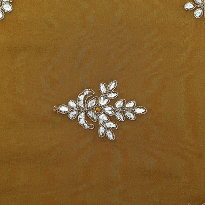 Mustard Color Tissue Boota Fabric