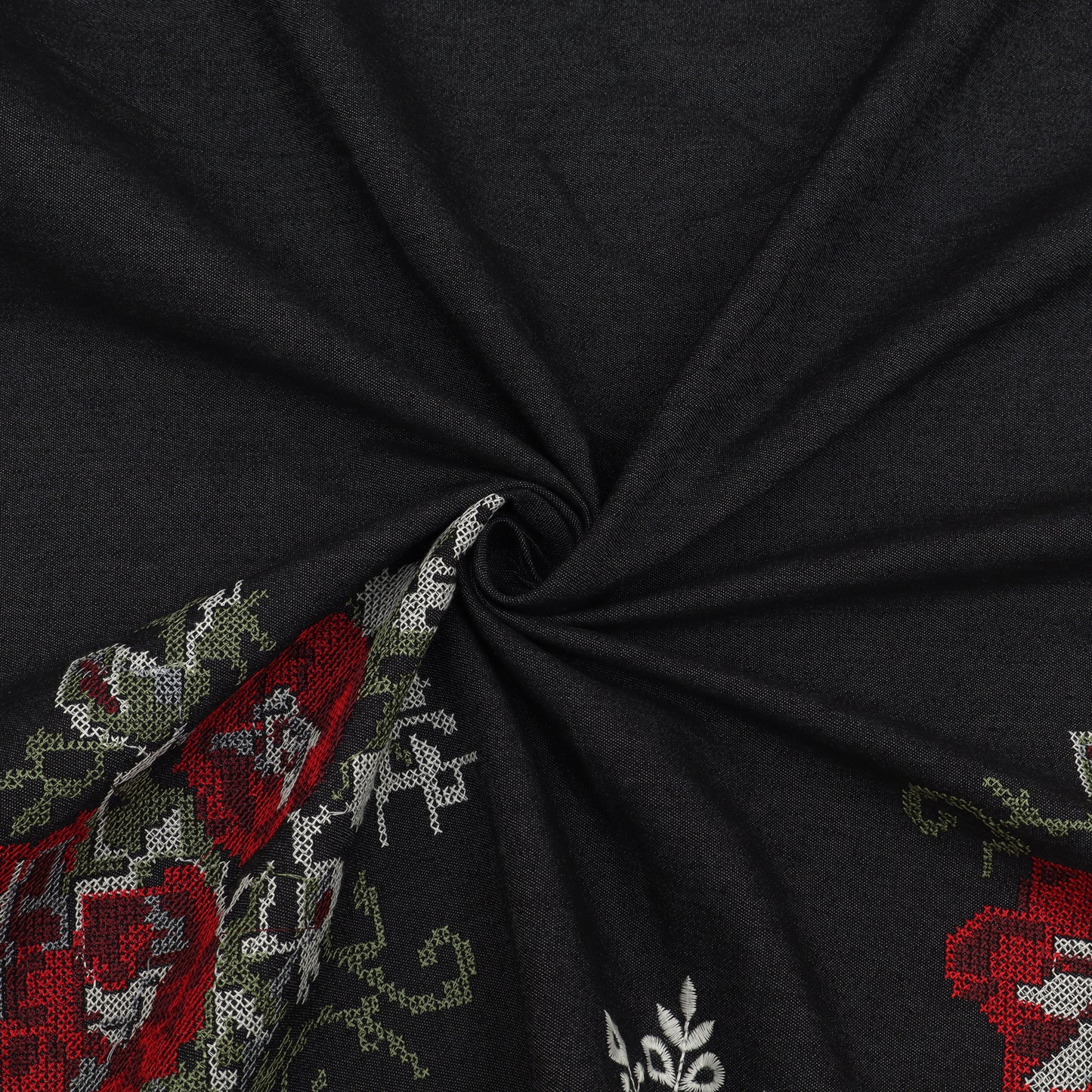 Denim Embroidery Fabric