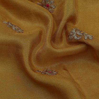 Mustard Color Tissue Boota Fabric