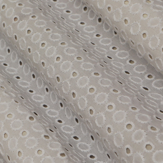 Cotton Chikan Embroidery Fabric