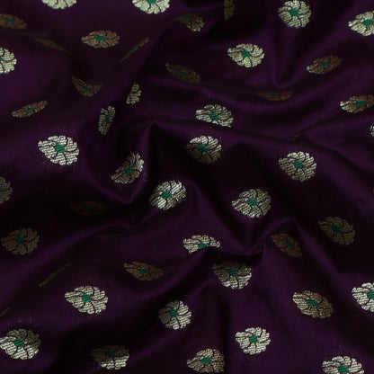 Purple Color Katan Meena Brocade Fabric