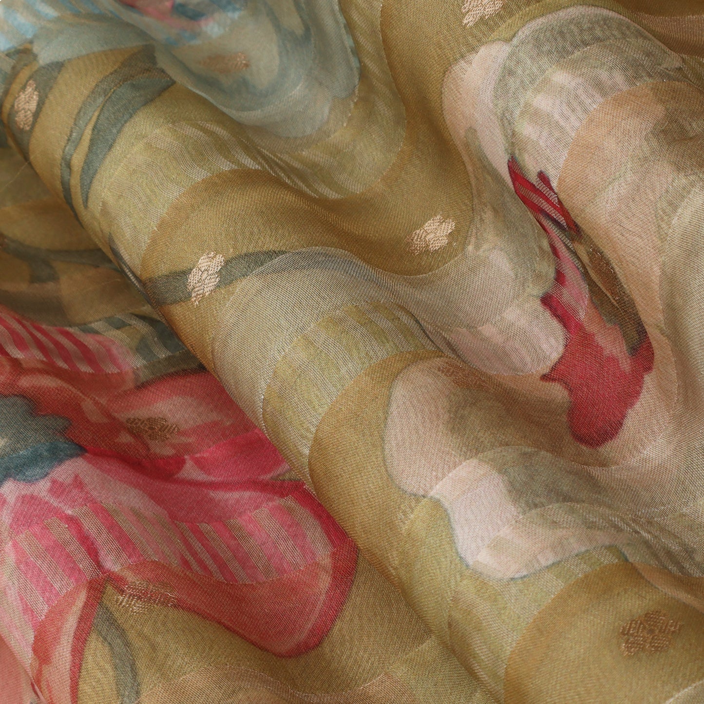 Pure Organza Tissue Brocade Fabric