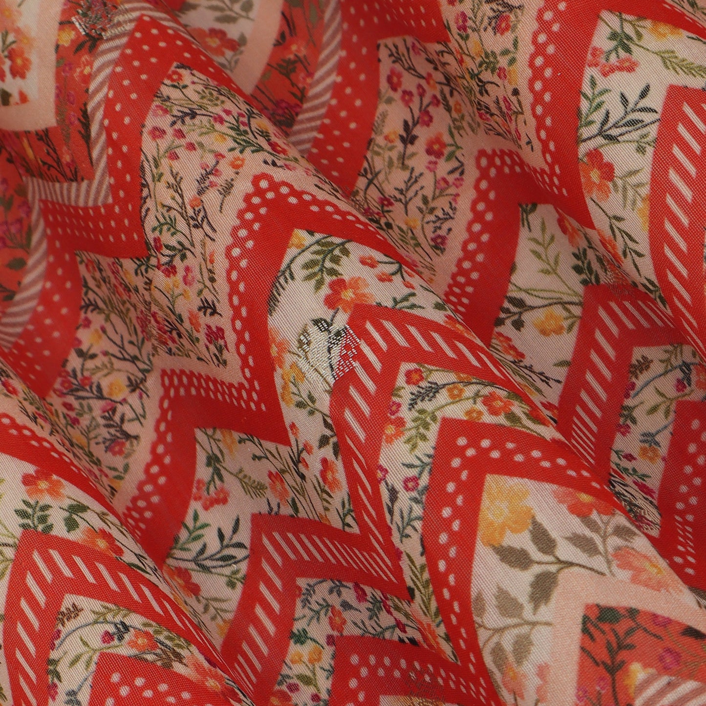 Silk Chanderi Print Fabric