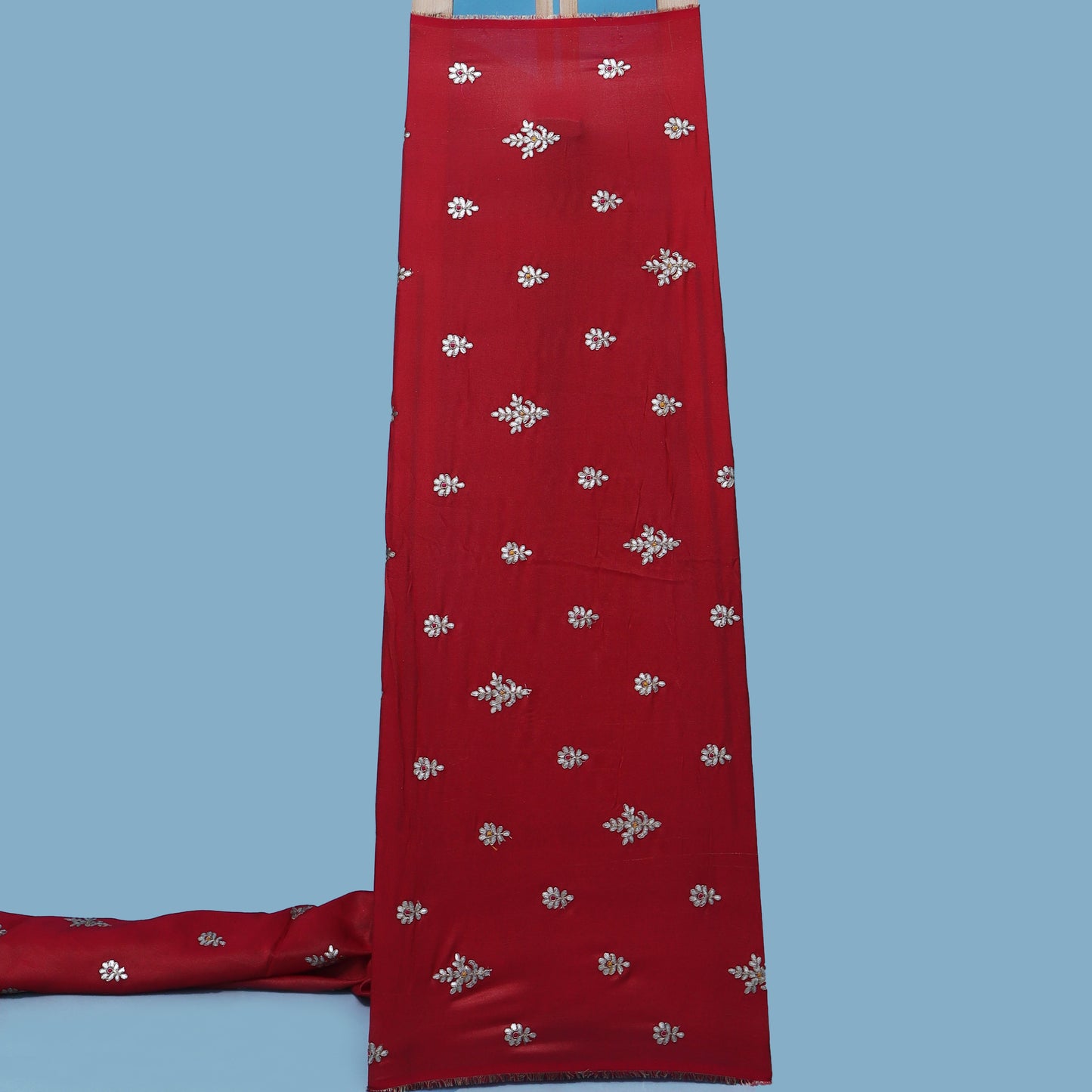 Magenta Color Tissue Boota Fabric