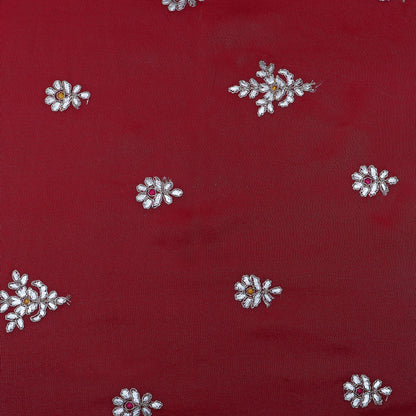 Magenta Color Tissue Boota Fabric