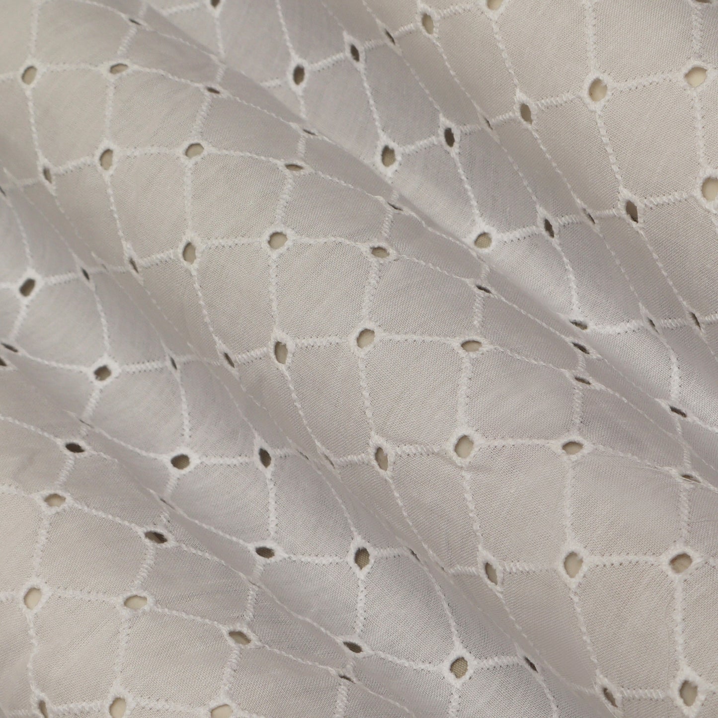 Cotton Chikan Embroidery Fabric