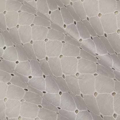 Cotton Chikan Embroidery Fabric