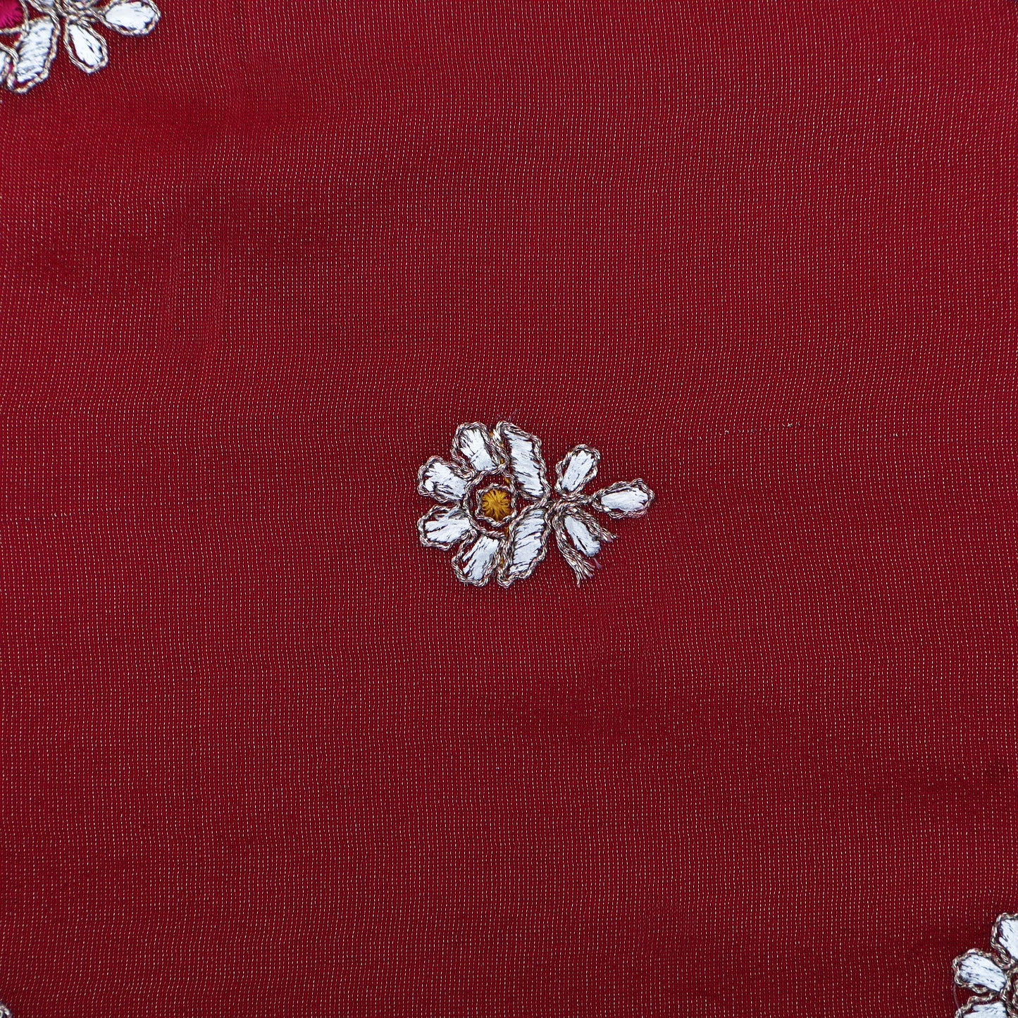 Magenta Color Tissue Boota Fabric