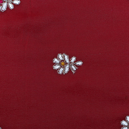 Magenta Color Tissue Boota Fabric