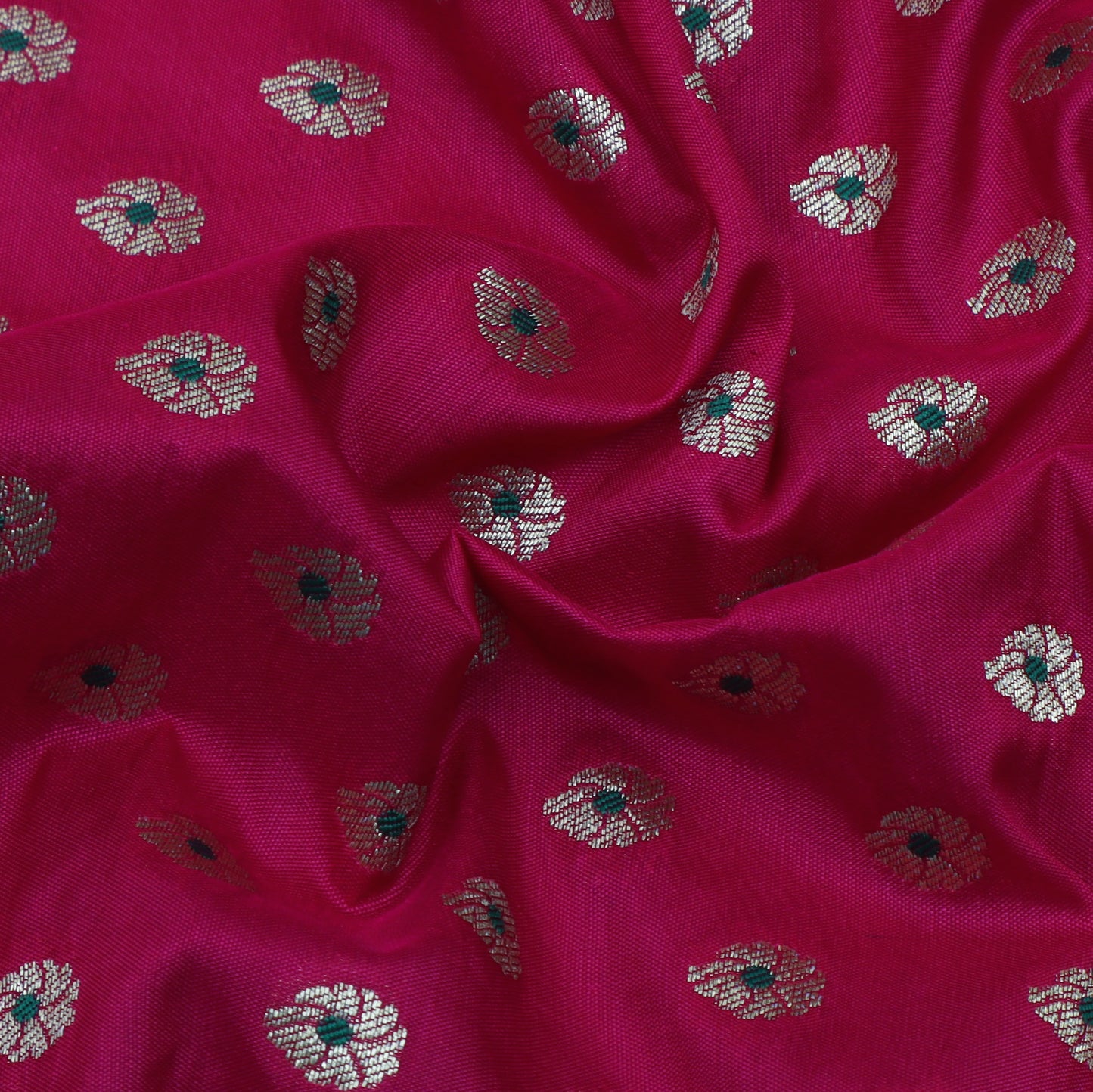 Rani Color Katan Meena Booti Brocade Fabric