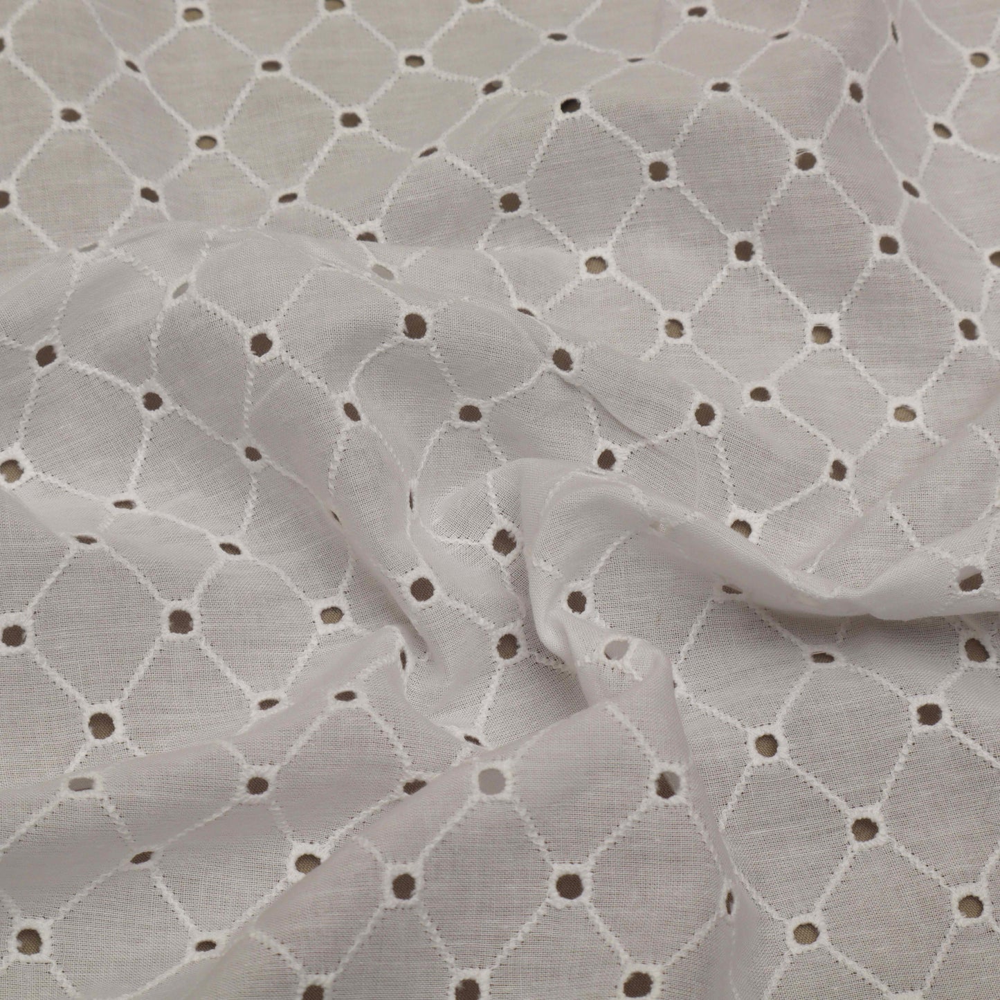 Cotton Chikan Embroidery Fabric