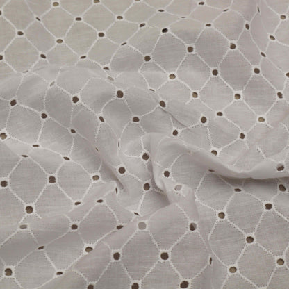 Cotton Chikan Embroidery Fabric