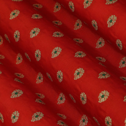 Orange Color Katan Meena Booti Brocade Fabric
