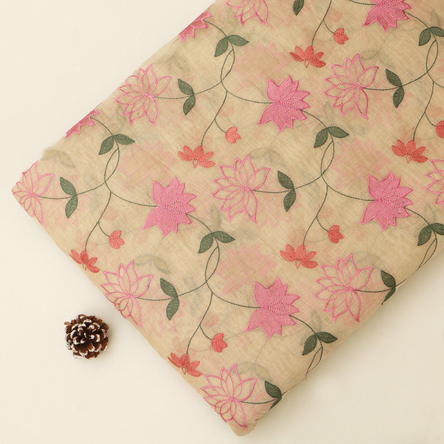 Chanderi Tissue Embroidery Fabric