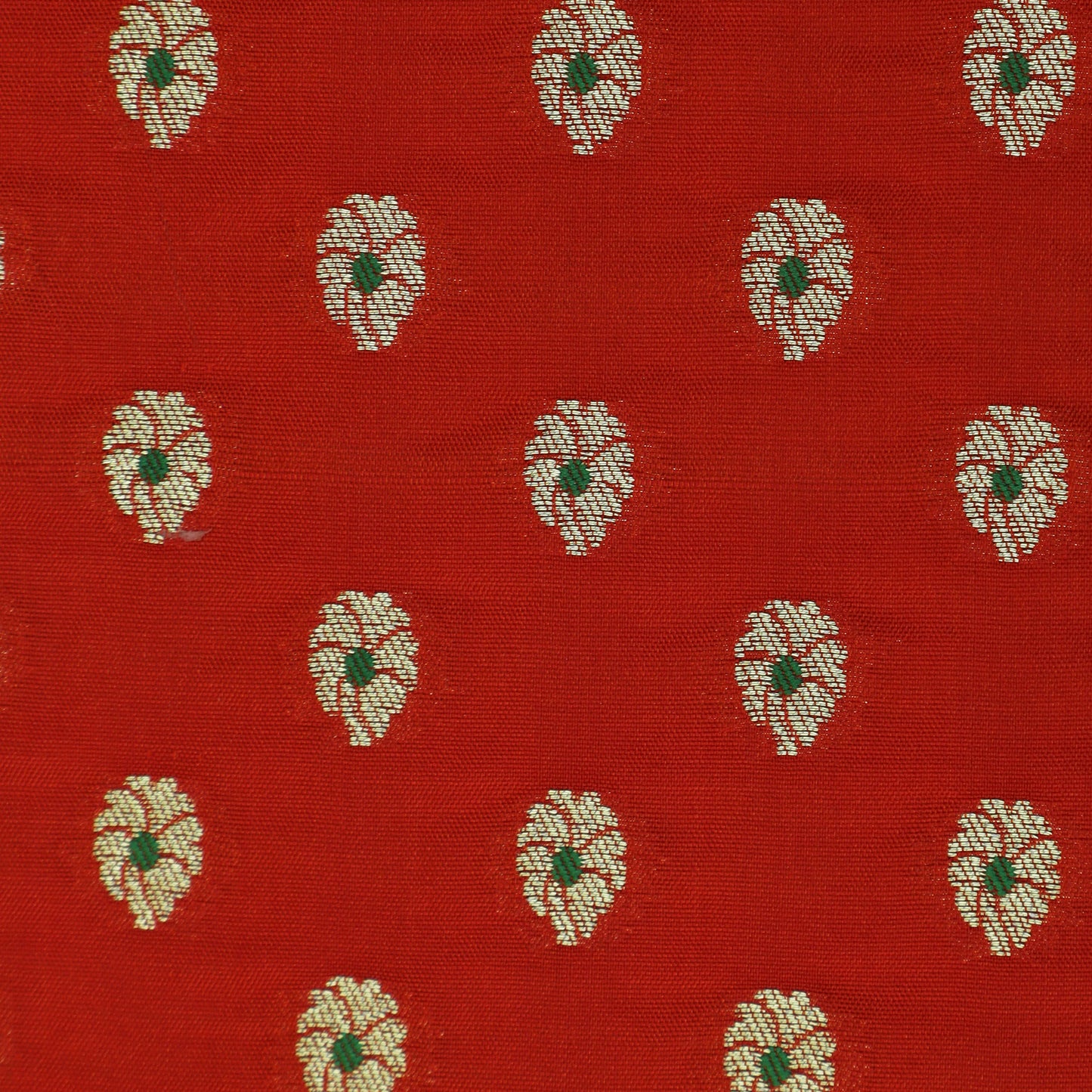 Orange Color Katan Meena Booti Brocade Fabric