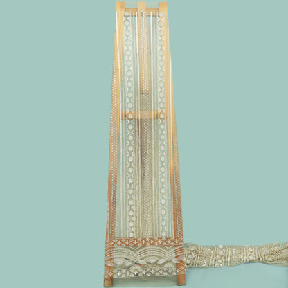 Off White Color Net Sequince Embroidery Fabric