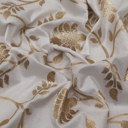 Dyeable Katan Jaal Brocade Fabric