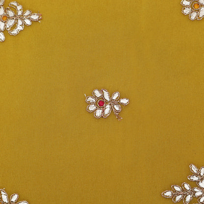 Yellow Color Tissue Boota Fabric