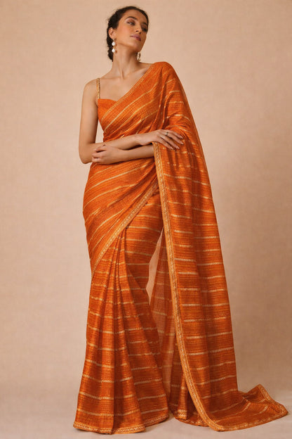 Pure Raw Silk Zari Stripe Fabric