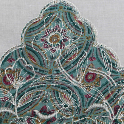 Sea Green Color Cotton Print Plazo Fabric