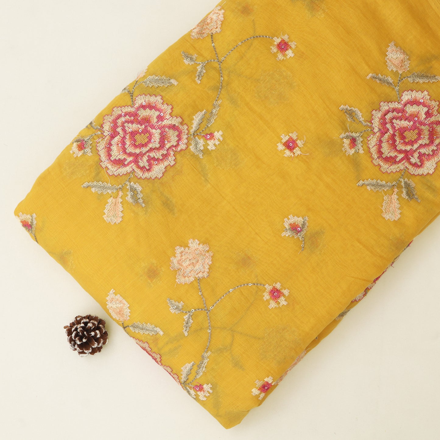 Chanderi Embroidery Fabric